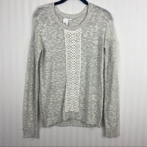 Oh M G! Macys Grey Gray Lace Sweater Large